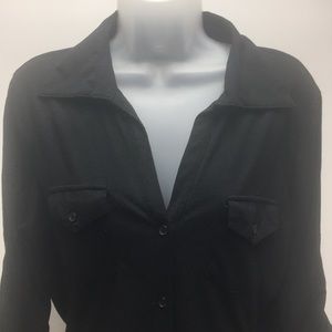 Black button down top